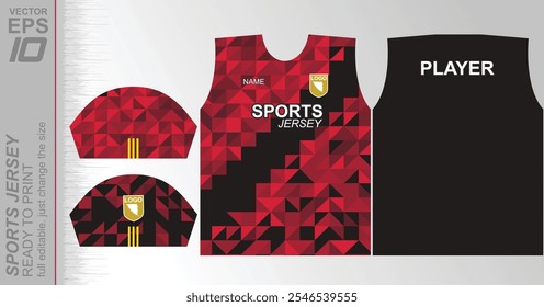 Dynamic ready-to-print jersey design, perfect for sports or casual wear. Fully customizable and easy to resize for any size. Ideal for sublimation or other printing methods, offering a sleek and moder