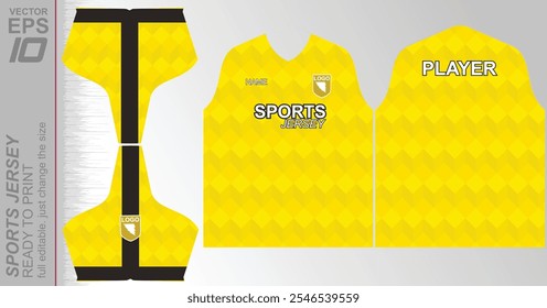 Dynamic ready-to-print jersey design, perfect for sports or casual wear. Fully customizable and easy to resize for any size. Ideal for sublimation or other printing methods, offering a sleek and moder
