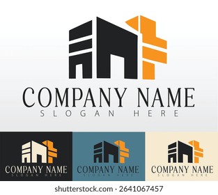 A dynamic real estate logo design concept.