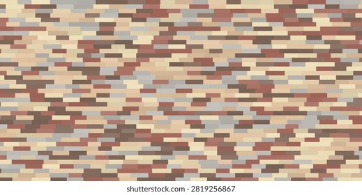 Dynamic rectangular tile arrangement in assorted muted shades. Seamless repeat pattern for architectural visualization and web design projects. Vector.