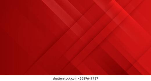 Fundo abstrato vermelho dinâmico com linhas diagonais, gradientes suaves e camadas geométricas em negrito. 