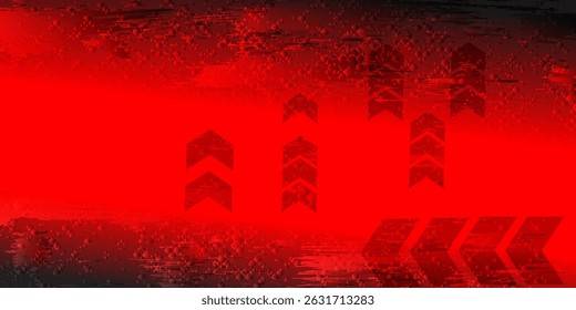 Dynamic red abstract background with upward arrow graphics symbolizing growth, progress, and direction. vector