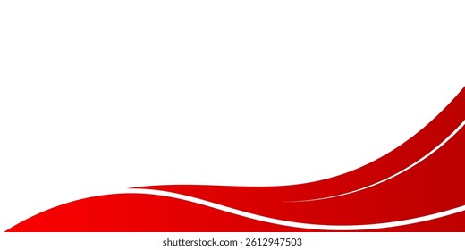 dynamic red abstract vector background featuring bold wave-like curves and clean white space, creating a flowing, energetic visual ideal for modern designs.