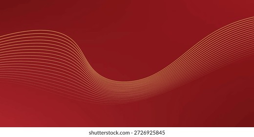 Patrón dinámico de la cinta de la onda Abstractas roja con las líneas anaranjadas para el diseño y el arte modernos