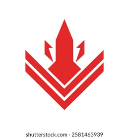 Dynamic Red Arrow Emblem Logo