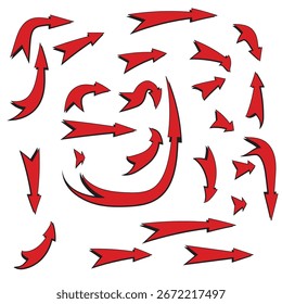 Dynamic Red Arrow Graphics: Vector Clip Art Collection
