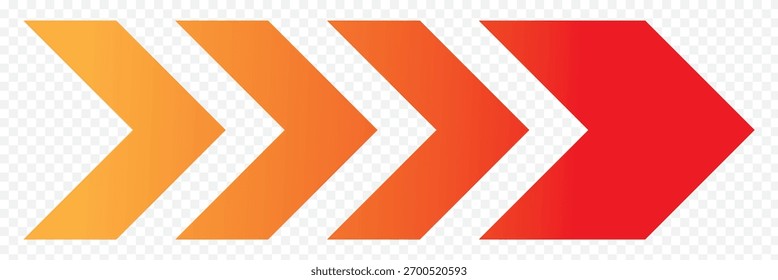 Vetor de Símbolo de Seta Vermelha Dinâmica. Avançar Movimento, Velocidade, Progresso e Direção Ícone Design. Ícone de setas em movimento. efeito de mesclagem, ponteiro, direção da velocidade, aviso de estrada, militar, sinal de navegação. EPS 10.