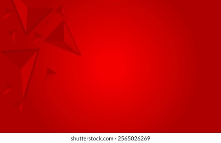 Dynamic Red Background with Abstract Geometric Patterns and Gradient Design. Perfect for presentations, advertisements, or modern artistic projects.