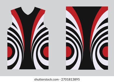 Plantilla dinámica de la sublimación del jersey de los deportes del remolino Abstractas rojo y negro
