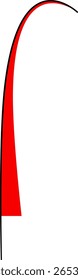 Dynamic Red and Black Curved Abstract Line Design Element on White Background