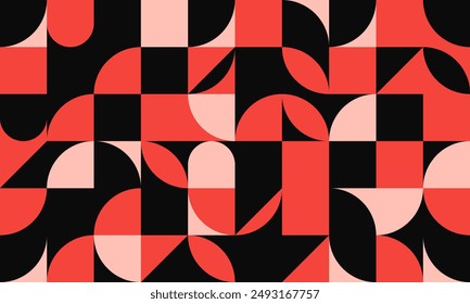 Dynamic Red and Black Geometric Pattern