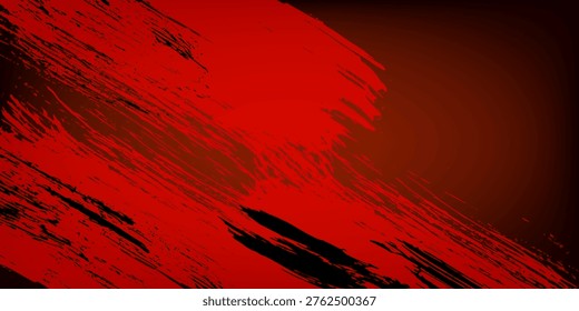 Dynamic Red and Black Sport Background with Abstract Brush Stroke Texture