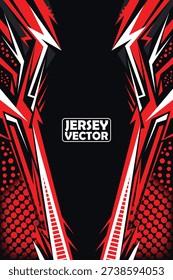 Dynamic Red and Black Sportswear Design for Racing Jerseys, Dynamic Sports Jersey Apparel Design, Sport Background, Jersey Vector Template, Creative Jersey, Abstract Jersey, trendy style.