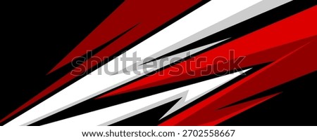 Dynamic red, black, and white abstract racing stripe background with sharp geometric lines and modern high-speed motion effects, perfect for sports graphics, automotive themes, energetic posters.
