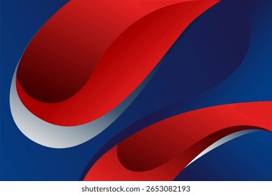 Curvas Abstractas rojas y azules dinámicas con degradado sutil Transi