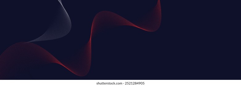 Dynamic Red and Blue Particle Wave Design with Detailed Dot Texture, Ideal for Patriotic Themes, High-Impact Digital Backgrounds, and Contemporary Graphic Art Projects