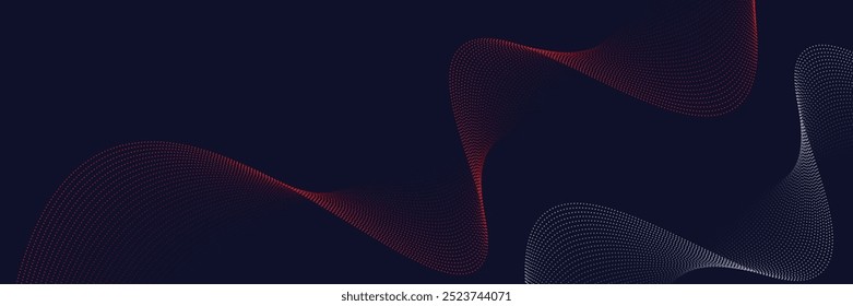 Dynamic Red and Blue Particle Wave Design with Detailed Dot Texture, Ideal for Patriotic Themes, High-Impact Digital Backgrounds, and Contemporary Graphic Art Projects