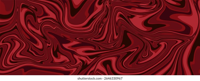 Padrão de mármore líquido vermelho e borgonha dinâmico com formas de espiral fluido e profundidade brilhante.