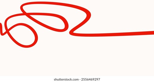 Dynamic Red Colored Line Shapes with Abstract Background. Vector Geometric Pattern with Squiggly Gradient Elements. modern gradient red line