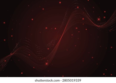 Dynamic red datawave pattern with glowing digital streams digitalstreams redglow abstractwave