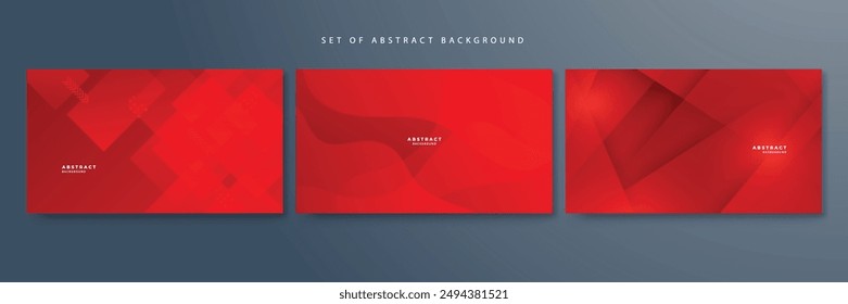 Geométrico rojo dinámico con fondo de degradado de colores