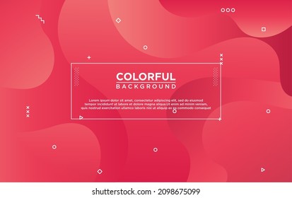 Dynamic Red Gradient color background. Modern abstract liquid textured geometric elements design.
