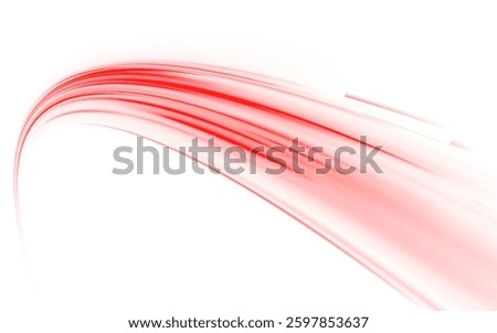 Dynamic Red Light Streaks Flowing Across a White Background, Creating a Sense of Speed, Energy, and Motion in a Futuristic and Abstract Style