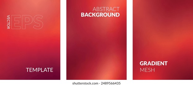 Dynamic Red Mesh Gradients Set of 3 - Energetic and Bold Design