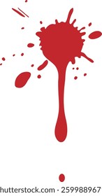 Dynamic red paint splash vector with bold, abstract design. Perfect for creative projects and modern compositions