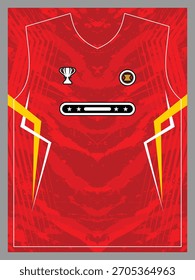 Dynamic Red Soccer Jersey Template with Emblems