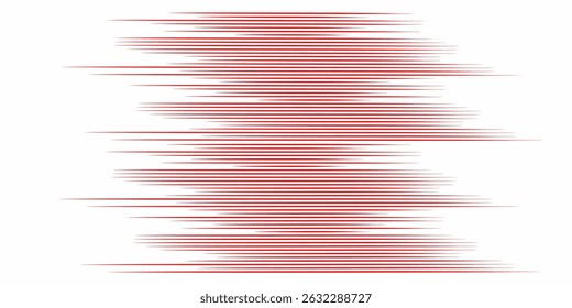 Dynamic red speed lines abstract background. Vibrant moving lines arranged horizontally create a sense of speed, energy and futuristic design. Perfect for comics, technology