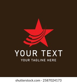 Dynamic Red Star Logo with Customizable Text