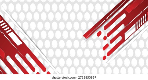 Dynamische rote Streifen auf abstraktem grauem Punkthintergrund für modernes Grafikdesign