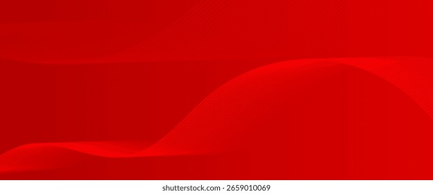 Dynamic red vector background with flowing curved lines and gradient waves. Perfect for modern, tech, or business themes.