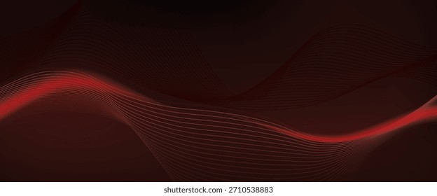 Movimiento dinámico de la onda roja en el telón de fondo negro. diseño simple.