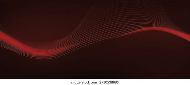 Dynamic Red Wave Motion on Black Backdrop.