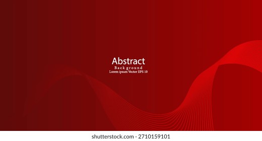Banner De Comunicação Corporativa De Fundo Abstrato Das Linhas Onduladas Vermelhas Dinâmicas. Conceito de tecnologia futurista