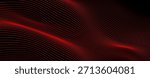 Dynamic Red Wavy Lines on Black Background. High-Contrast Abstract Futuristic Technology Wallpaper.
