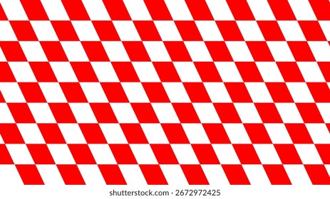 Dynamic Red and White Diagonal Checkerboard Pattern
