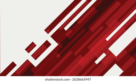 Padrão dinâmico de listras diagonais vermelhas e brancas.
