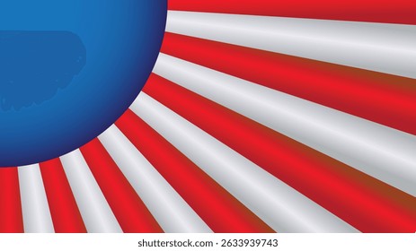 Dynamic red and white rays with large blue circle, ideal for political, patriotic or announcement design themes. - Powered by Shutterstock - Get 15% off with code: PIKWIZARD15