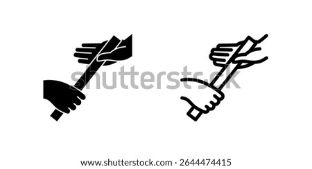 Dynamic relay baton icon for races, sports, and team competitions. Represents teamwork, speed, and athletic events.