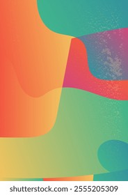 Dynamic Retro Curves Gradient in Bold Hues . Abstract gradient background with flowing. Subtle grainy texture adds a retro, dynamic effect vector illustration