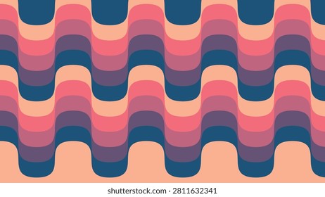 Dynamic Retro Wavy Horizon Pattern with Pulsating Color Waves Creating a Depth Illusion