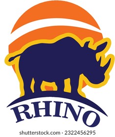 Dynamic Rhino Head Logo: Vector Illustration for Sports, Sleek Rhino Logo Design: Mascot for Transparent Branding