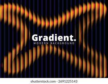 Fundo de distorção de vidro ondulado dinâmico com gradientes laranja brilhante, vermelho e rosa. Linhas verticais lisas com nervuras criam uma textura abstrata moderna e futurista perfeita para tecnologia e design visu