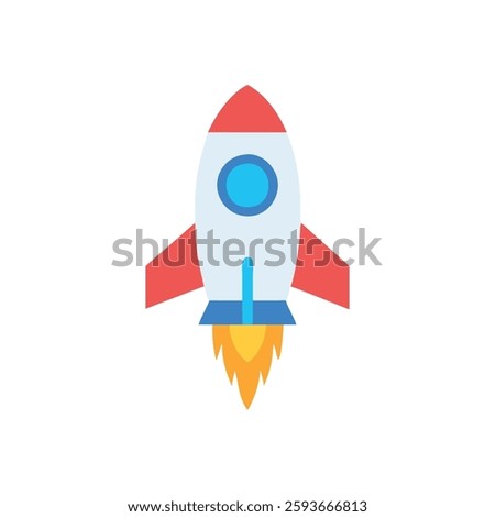 Dynamic rocket icon designed for exploration themes.