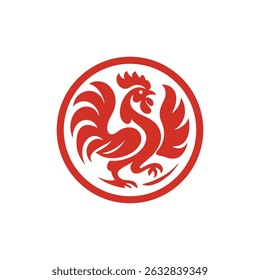 Dynamic Rooster Circle Logo icon