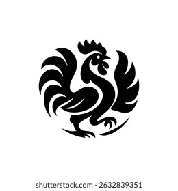 Dynamic Rooster Circle Logo icon