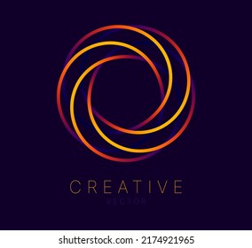 Dynamic Round Shape. Abstract Modern Graphic Design Element. Geometric Symbol. Colorful Gradient Blend Design. Creative Vector Template. Impossible Circle Sign. Abstract Design, Impossible Object. 